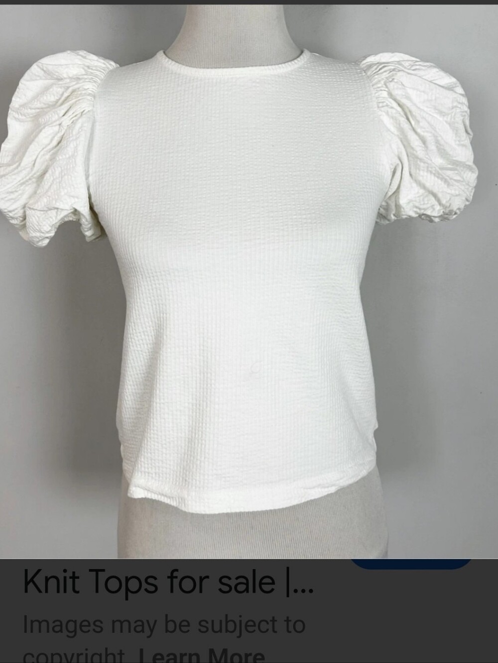 Boden Size 6 White Puff Sleeve Top